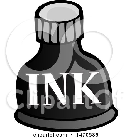 Clipart of a Bottle of Ink - Royalty Free Vector Illustration by visekart