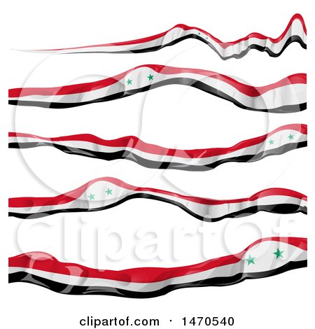 Clipart of Syrian Flag Ribbon Banners - Royalty Free Vector Illustration by Domenico Condello