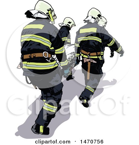 Clipart of a Paramedics Team Moving a Patient - Royalty Free Vector Illustration by dero