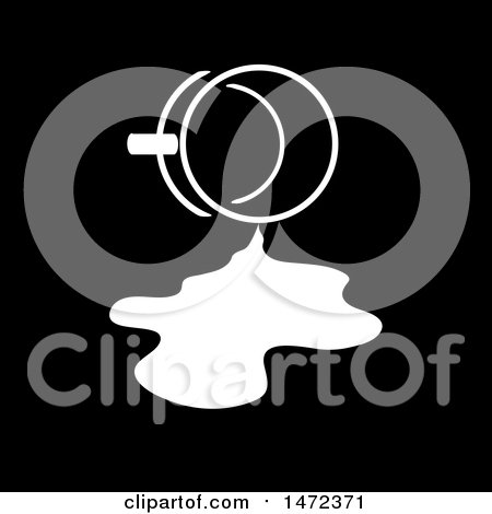 Clipart of a Black and White Coffee Cup Spill - Royalty Free Vector Illustration by elaineitalia