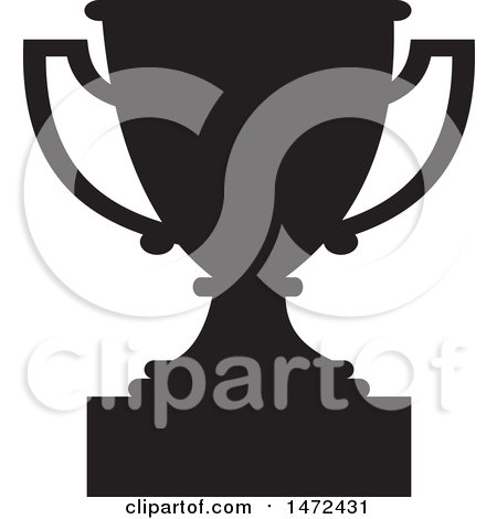 Clipart of a Black Silhouetted Trophy Cup - Royalty Free Vector Illustration by Johnny Sajem