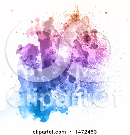 Clipart of a Colorful Watercolor Splatter on White - Royalty Free Vector Illustration by KJ Pargeter