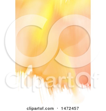 Clipart of a Yellow and Orange Watercolor Background - Royalty Free Vector Illustration by KJ Pargeter