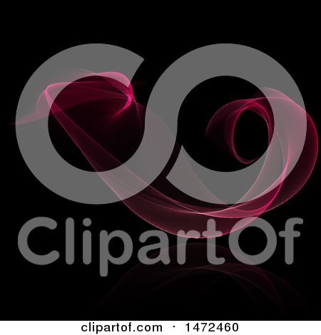Clipart of a Pink Wave on Black - Royalty Free Vector Illustration by KJ Pargeter
