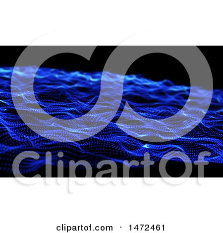 Clipart of a 3d Flowing Dots Background - Royalty Free Illustration by KJ Pargeter