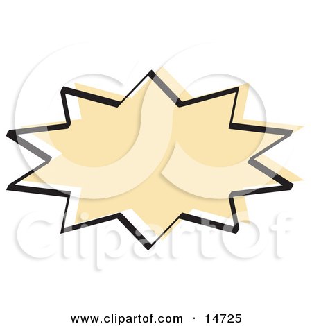 Tan Starburst With a Black Outline Clipart Illustration by Andy Nortnik