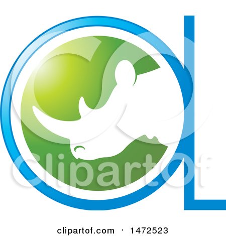 Clipart of a Rhinoceros Head in an Abstract Design - Royalty Free Vector Illustration by Lal Perera