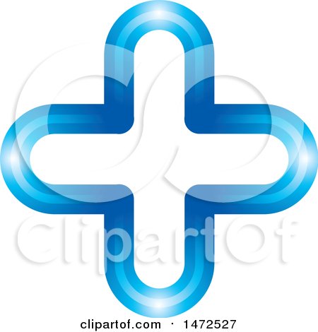 Clipart of a Blue Cross Design - Royalty Free Vector Illustration by Lal Perera