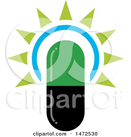 Clipart of a Shining Pill Capsule Design - Royalty Free Vector Illustration by Lal Perera