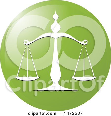 Clipart of a Roundg Reen Scales Icon Design - Royalty Free Vector Illustration by Lal Perera