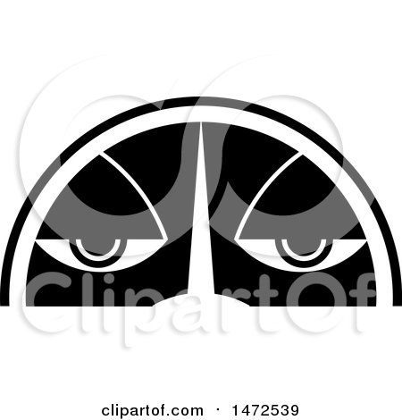 Clipart of a Black and White Scales Face Design - Royalty Free Vector Illustration by Lal Perera