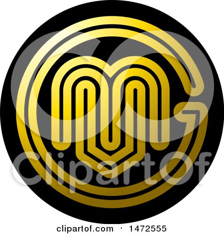 Clipart of a Round Abstract Letter M and V Icon - Royalty Free Vector Illustration by Lal Perera