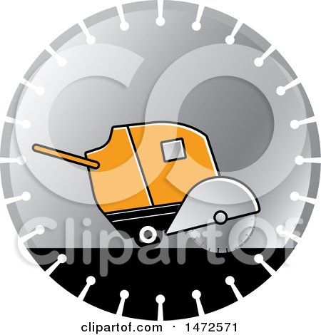 Clipart of a Concrete Cutter on a Saw Blade - Royalty Free Vector Illustration by Lal Perera