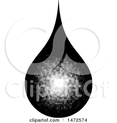 Clipart of a Halftone Water Drop - Royalty Free Vector Illustration by Lal Perera