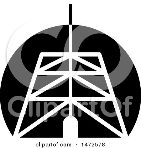 Clipart of a Tower Icon - Royalty Free Vector Illustration by Lal Perera