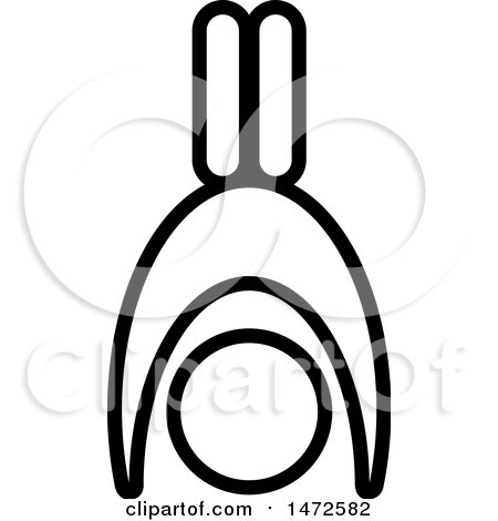 Clipart of a Black and White Diver or Bodybuilder - Royalty Free Vector Illustration by Lal Perera