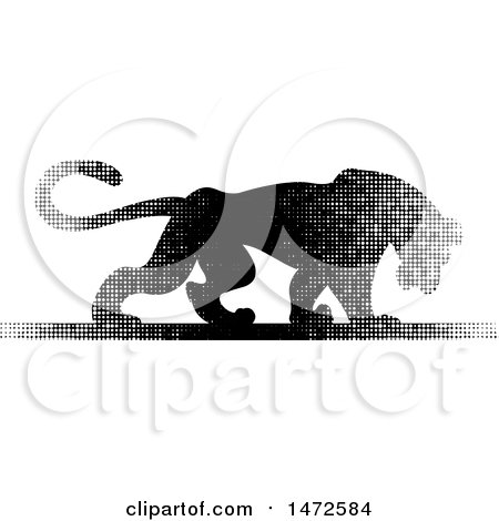 Clipart of a Panther in Halftone Dots - Royalty Free Vector Illustration by Lal Perera