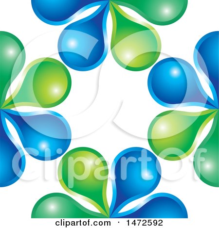 Clipart of a Green and Blue Droplet Design - Royalty Free Vector Illustration by Lal Perera