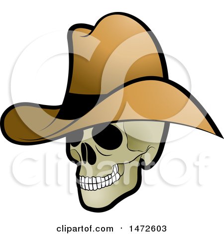 Clipart of a Human Skull Cowboy - Royalty Free Vector Illustration by Lal Perera