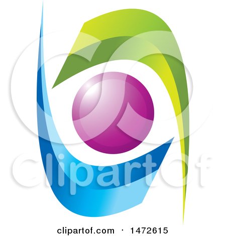Clipart of a Green Blue and Purple Abstract Icon - Royalty Free Vector Illustration by Lal Perera