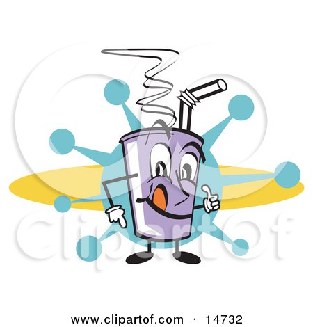 Purple Cup Holding Fountain Soda And A Straw Clipart Illustration by Andy Nortnik
