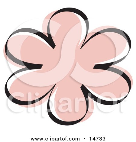 Pink Flower Shape Clipart Illustration by Andy Nortnik