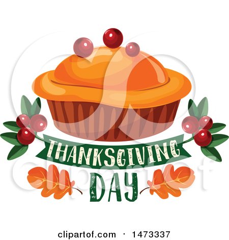 Clipart of a Pie with Thanksgiving Day Text - Royalty Free Vector Illustration by Vector Tradition SM