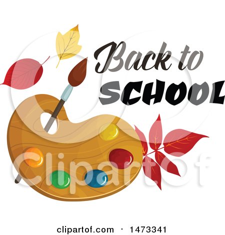 Clipart of a Paint Palette with Back to School Text - Royalty Free Vector Illustration by Vector Tradition SM