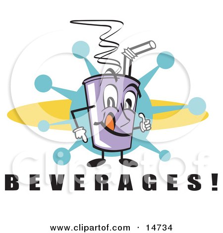 Purple Cup Holding Fountain Soda And A Straw Clipart Illustration by Andy Nortnik