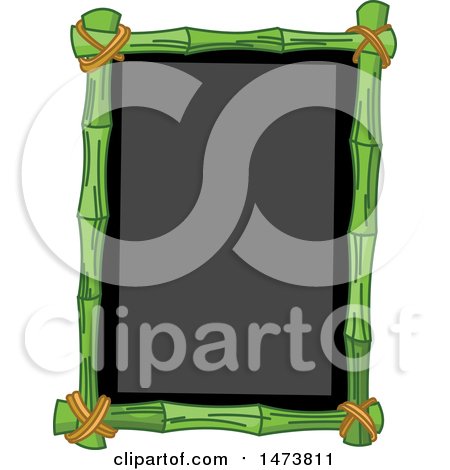 Clipart of a Bamboo Framed Black Board - Royalty Free Vector Illustration by Pushkin