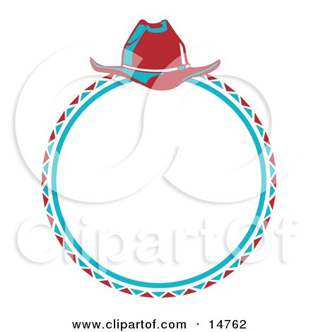 Cowboy Lasso and Hat in a Circle Clipart Illustration by Andy Nortnik