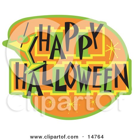 Happy Halloween Bar Sign Clipart Illustration by Andy Nortnik