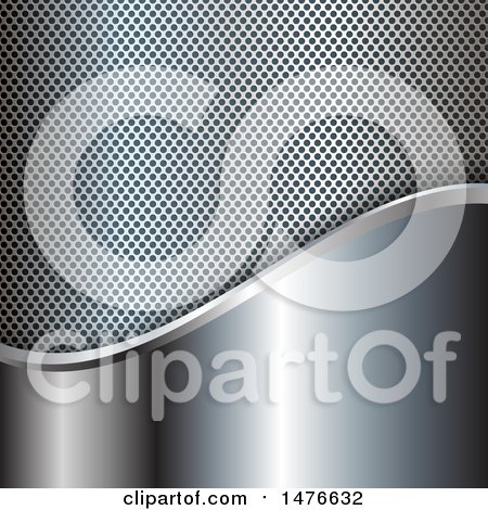 Clipart of a Metal Background with Perforations and Brushed Textures - Royalty Free Vector Illustration by KJ Pargeter