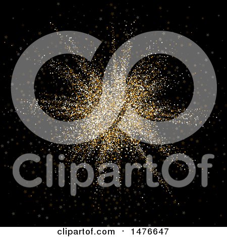 Clipart of a Gold Confetti Burst - Royalty Free Vector Illustration by KJ Pargeter