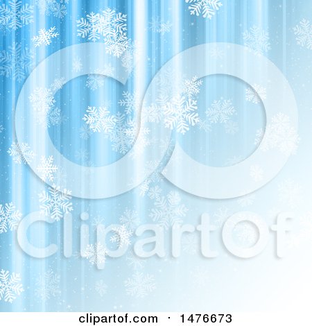 Clipart of a Snowflake and Blue Lines Background - Royalty Free Illustration by KJ Pargeter