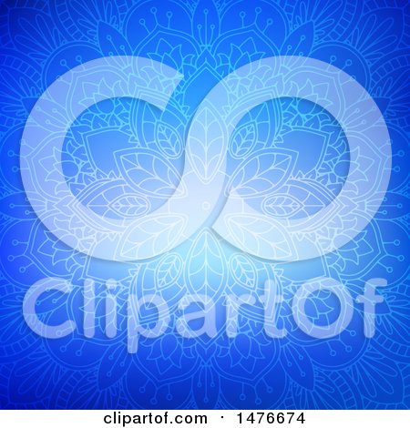 Clipart of a Blue Mandala Design - Royalty Free Vector Illustration by KJ Pargeter
