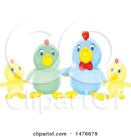 Clipart of a Chicken Family - Royalty Free Vector Illustration by Alex Bannykh