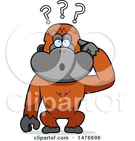 Clipart of a Cartoon Happy Orangutan Monkey - Royalty Free Vector  Illustration by visekart #1387884