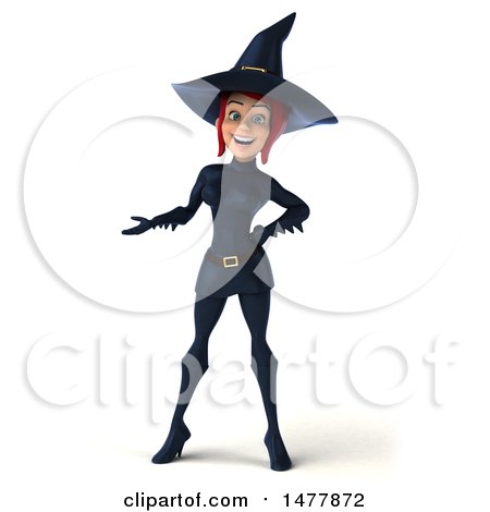Clipart of a 3d Sexy Witch in Dark Blue, on a White Background - Royalty Free Illustration by Julos
