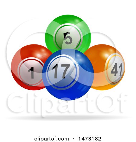 Clipart of 3d Colorful Floating Bingo or Lottery Balls - Royalty Free Vector Illustration by elaineitalia