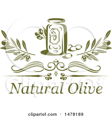 Clipart of a Green Olive Design - Royalty Free Vector Illustration by Vector Tradition SM