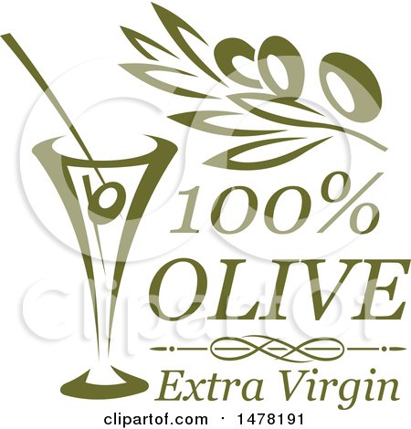 Clipart of a Green Olive and Martini Design - Royalty Free Vector Illustration by Vector Tradition SM