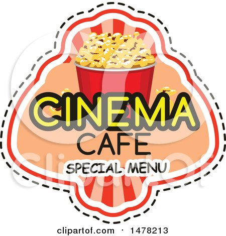 Clipart of a Popcorn and Text Design - Royalty Free Vector Illustration by Vector Tradition SM