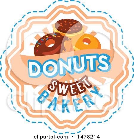 Clipart of a Donut and Text Design - Royalty Free Vector Illustration by Vector Tradition SM