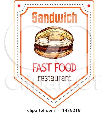 Clipart of a Breakfast Sandwich and Text Design - Royalty Free Vector Illustration by Vector Tradition SM