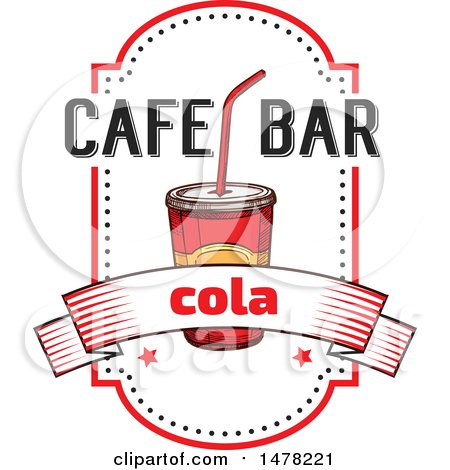 Clipart of a Fountain Soda and Text Design - Royalty Free Vector Illustration by Vector Tradition SM