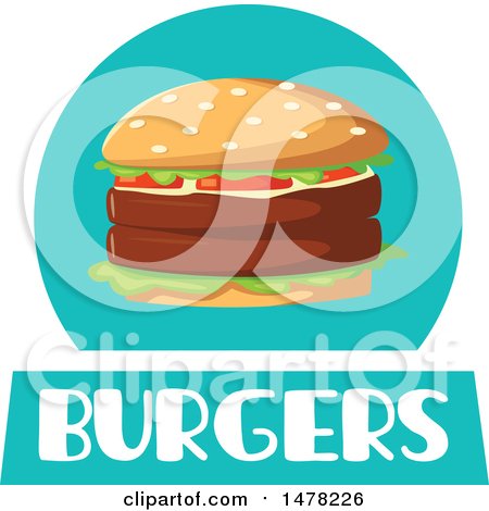 Clipart of a Burger and Text Design - Royalty Free Vector Illustration by Vector Tradition SM