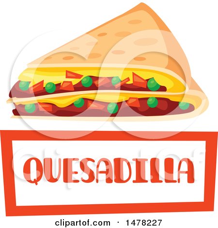 Clipart of a Quesadilla and Text Design - Royalty Free Vector Illustration by Vector Tradition SM