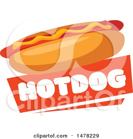 Clipart of a Hot Dog and Text Design - Royalty Free Vector Illustration by Vector Tradition SM