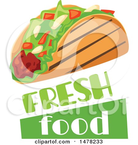 Clipart of a Taco and Text Design - Royalty Free Vector Illustration by Vector Tradition SM